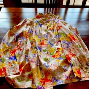 Vintage button down floral blouse